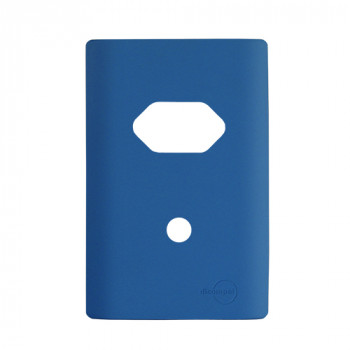 Placa p/ 1 Tomada + Furo 4x2 - Novara Azul Fosco